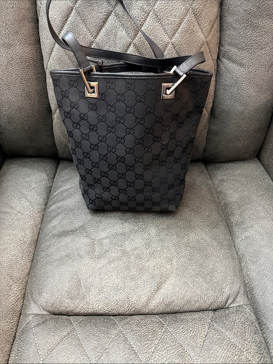 Gucci Handbags - Gucci Black GG Supreme Shoulder Bucket Bag